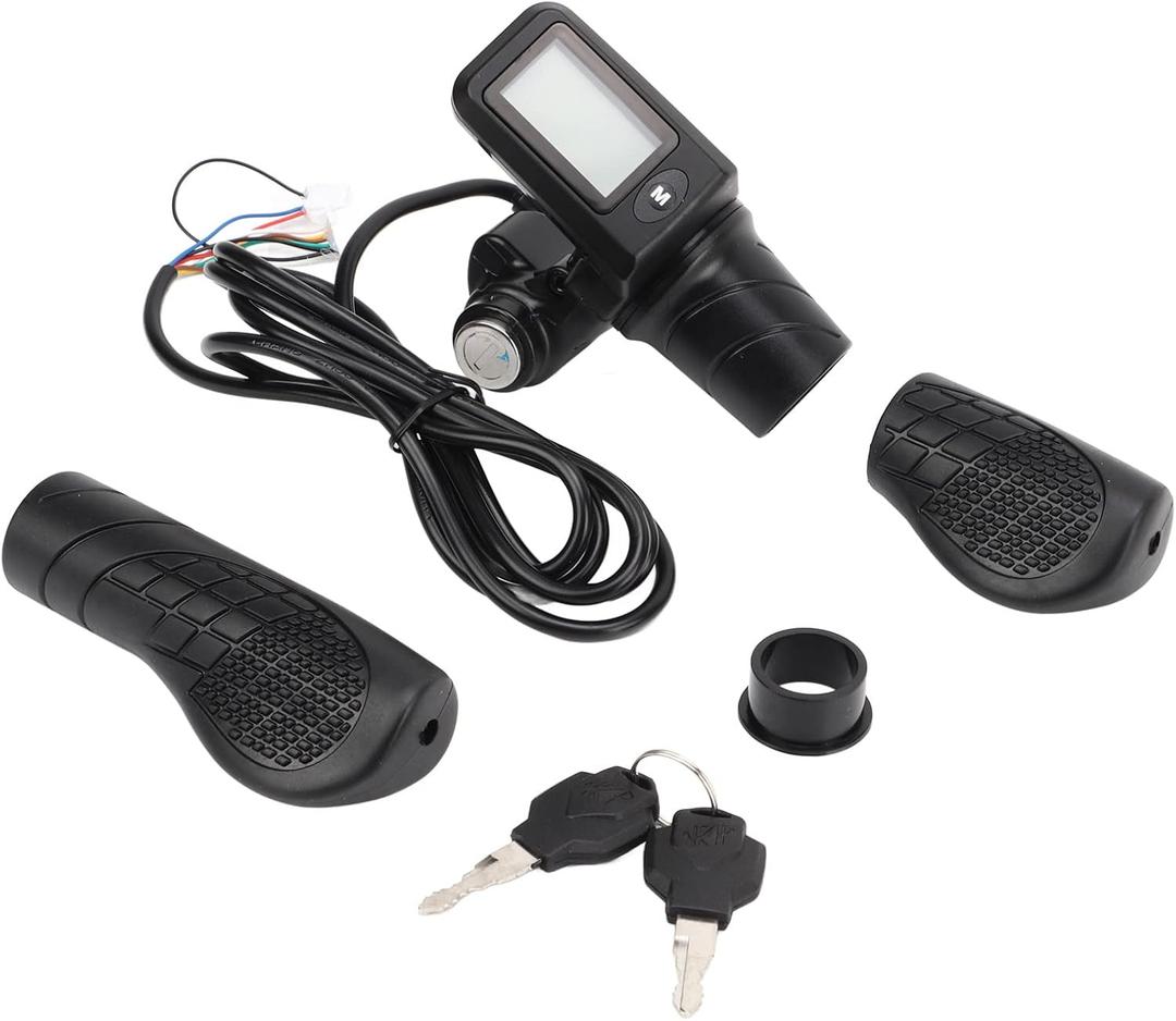 Electric Bike Throttle Grip Set with LCD Panel for 22.5mm Handlebars
