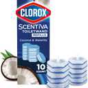 CLOROX Scentiva ToiletWand Toilet Cleaner Refills, Toilet brush, Coconut and Waterlily, 10 Count