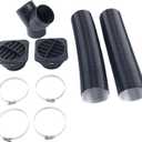 75mm Parking Heater Air Duct Vent Kit Hoses Clamps Y-Branch Connector Flat Air Vent Outlets Compatible with Eberspacher Webasto and More 5KW Chinese Air Diesel Parking Heaters