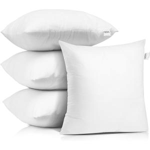 Nestl Plain Throw Pillows 24"x24" Inches Decorative Pillow Insert Square Throw Pillow Inserts 4 Pack Premium Down Alternative Polyester Pillow Cushion Sham Stuffer for Couch Sofa Bed - Set of 4