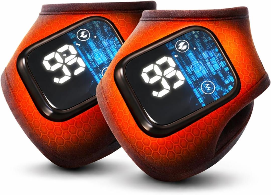 Cordless Foot & Ankle Massager with Heat & Vibration, Adjustable Heated Wrap for Heel, Arch & Ankle Comfort, Portable Rechargeable Foot Relaxation Device with Extension Strap (2)