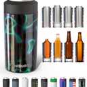 Frost Buddy Universal Buddy Can Cooler - Fits All - For Regular 12 & 16 oz or Slim-Size Bottles - Insulated Double-Walled Stainless Steel (Lights)