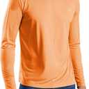Willit Men's Rash Guard Swim Shirts UPF 50+ Long Sleeve Shirts Sun Protection SPF Hiking Fishing UV Shirt (Orange, XXL)