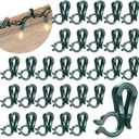 Teenyyou 240 PCS Christmas Light Clips Outdoor Hang Plastic Gutter Hooks Weatherproof Outdoor String Lights Clip Holiday Light Clips for Xmas Decoration(Green)