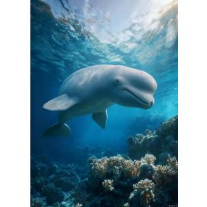 1000 Piece Puzzle for Adults Beluga Whale Ocean Depths A Challenging and Peaceful Jigsaw Game for Marine Life Admirers Fun Wall Art and Family Night Gift Idea 20x28in