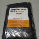 Black Plastic Table Cloth - 16 Pack 84" Round Disposable Tablecloths for Round Tables, Waterproof Table Cover for Holiday Parties & Gatherings