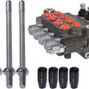 Hydraulic Directional Control Valve 4 Spool 21 GPM SAE Ports 3600 PSI for Small Tractors Tractors Loaders Log Splitters