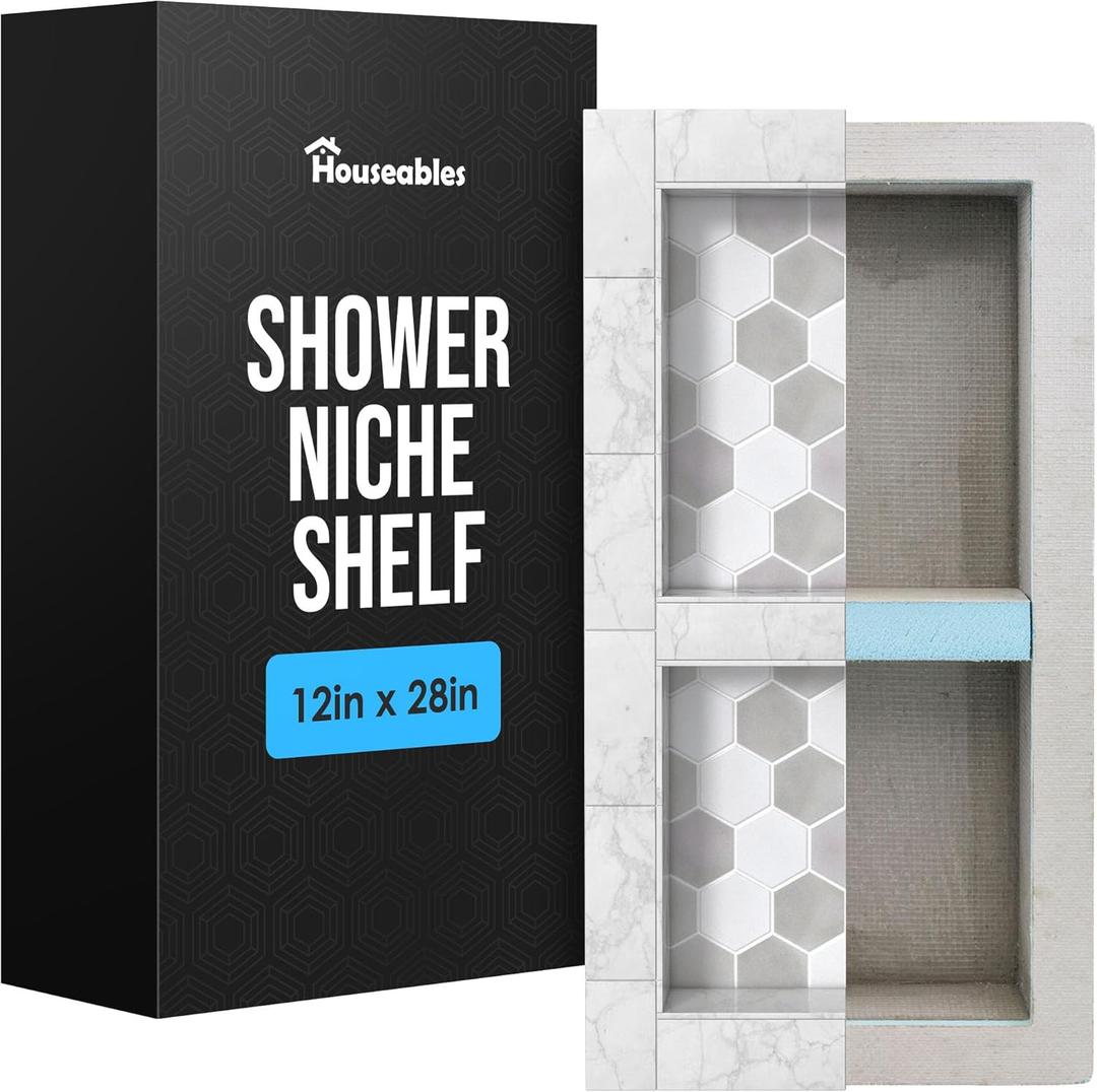 Shower Niche, Shower Niche Insert Tile Ready, Recessed Bathroom Storage, 12x28 (13x29), In Wall Shelf, Cubby Inserts, Recessed Shampoo Caddy, Inset Shelves, Built In Nook, Soap Organizer Box, Prefab (12" x 28")