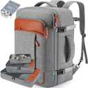 Lumesner Carry on Travel Backpacks, Extra Large 40L Flight Approved Bag for Men & Women,Expandable Suitcase Backpack With 4 Packing Cubes,Water Resistant Luggage Daypack Business Weekender Bag, Grey