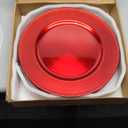 DaCakeWS Metallic Red Bead Charger Plates 13inch, Set 10PCS Plastic Round charger plates bulk wedding, Dinner, Wedding, Party, Event, Decoration(Beaded Red 10)