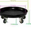 SIAMO 18" Heavy Duty Plant Caddy (470lbs Capacity)-Lockable Non-Scratch Swivel Casters Rolling Plant Stand Dolly Saucer for Large Ceramic Planters & Heavy Trees Indoor & Outdoor,Black,1-Pack