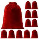 Sweetude 12 Pcs 12 x 16 Inch Red Velvet Drawstring Bags Gift Bag Large Velvet Pouch for Jewelry Wedding and Party Favor