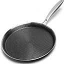 Innerwell Nonstick Crepe Pan 12 inch Stainless Steel Crepe Pan Honeycomb Coating Flat Skillet Tawa Dosa Tortilla Pan, Omelet Pan with All Stove Tops , Induction Compatible