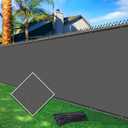 5'X50' Fence Privacy Screen Heavy Duty 170 GSM Windscreen & Dustproof Fabric Privacy Screen Covering Mesh Fencing for Outdoor Patio, Balcony, Pool Deck, Dark Grey