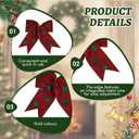 12 Pcs Bows 6 Inch, Christmas Tree Decorations Xmas Garland Ties, Gift Package Party Wedding Bow Ornaments (Red)