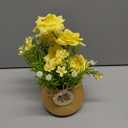 Artificial Daisy Display in Pottery Vase for Home and Office Table and Interior Decoration (yellow flowers)