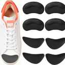 8 Pcs Shoe Fillers & Heel Pads for Loose or Too Big Shoes Toe Cushions & Heel Grips for Women and Men, Comfort Insoles for Heels, Sneakers, Boots Pain Relief & Better Fit(Black)