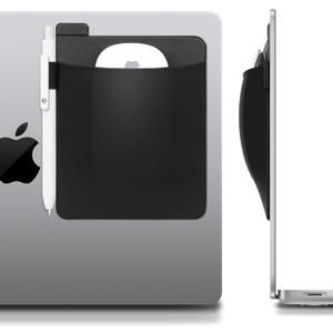 Lacdo Mouse Holder for Laptop Stick on, Laptop Mouse Holder, Universal Wireless Mouse Pouch Case for Magic Mouse, Adhesive Pocket Sleeve, No Glue Residue, Compatible with iPad or MacBook, Black