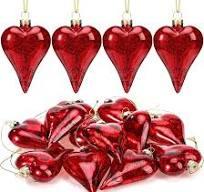 12 Pcs Valentines Heart Glass Ornament 2.76 Inch Red Pink Glass Heart Shaped Decor Valentine Day Tree Hanging Ornaments Shiny Romantic Love Shaped Hang on Christmas Wedding Anniversary Decor