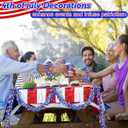 Meonum 10 Pcs 4th of July Parade Float Decorations, American Flag Float Fringes and Patriotic Tinsel Garlands, Red White Blue Garland for Independence Day Memorial Day Decoration (Star)