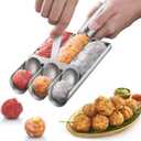 Stainless Steel Meatball Maker - Creative Kitchen Triple Meatball Maker for Meatball Lovers