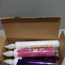 5 Pcs Christmas Advent Candles Outdoor with Ground Socket, 23 Inch Christmas Lighted Decoration Candle, White, Purple & Pink Ground 3D Advent Flameless Candles for Xmas Gift Yard Porch Garden Lawn