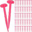 Nuanchu 50 Pcs 5 Inch Low Profile Survey Markers Hi-vis Line Yard Property Marker Survey Stakes for Patios, Lawn Edges, Gardens, Paver Landscape Fabric Tarps Weed Barriers (Pink, 5 x 1.5 Inches)
