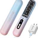 Cordless Hair Straightener Brush - Dual Mode Portable Hair Straightening Brush for Travel, 30-Min Fast Charging & 6 Temp Settings, 300 Million Negative Ions Reduces Damage