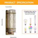 Outdoor Wall Light, Vintage Gold Exterior Waterproof Lanterns,H13.4in Porch Sconces Wall Mounted Lighting with E26 Sockets, for Garage,Doorway,Patio,Front Door