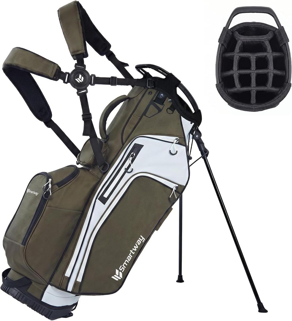 Smartway Golf Bags 14 Way, Lightweight Carry Golf Stand Bag 10-Pocket
