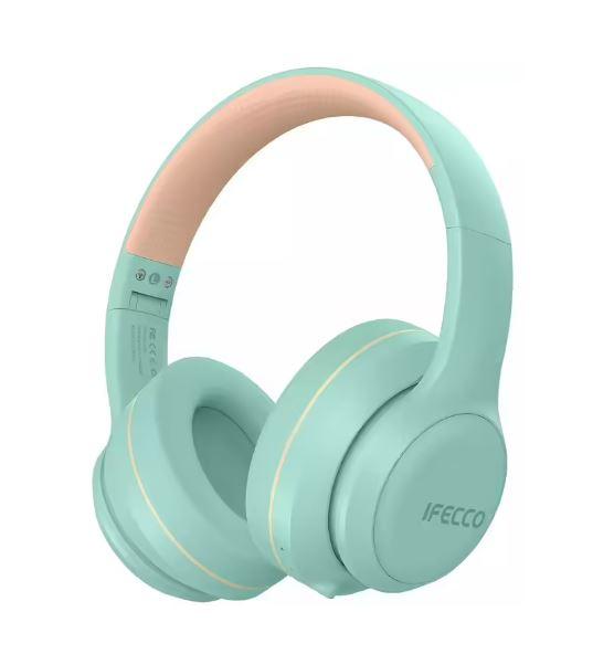 IFECCO S5 Wireless Over Ear Noise Canceling Headphones Bluetooth v5.3 with Microphone (Green)