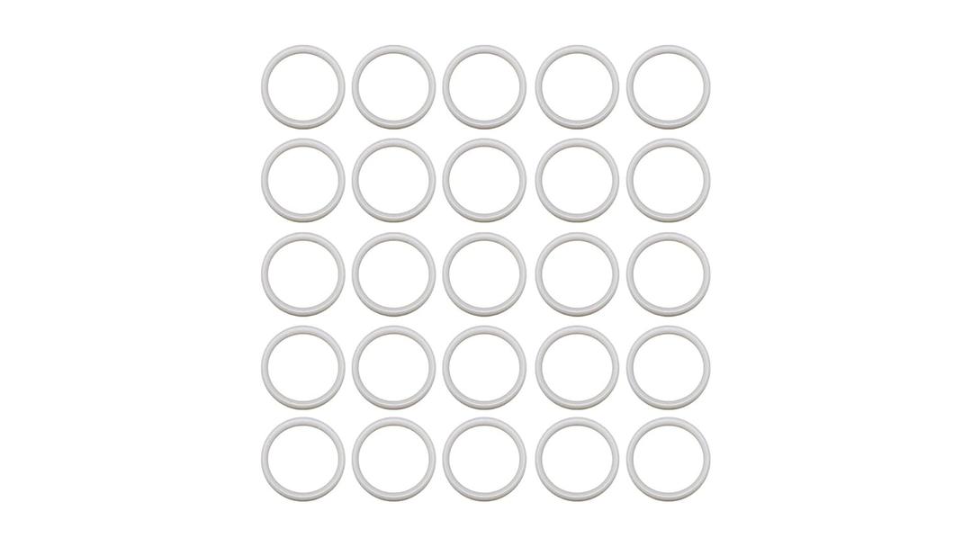 Sterling Seal ORTFE015x25 Number-015 Standard Teflon O-Ring, Outstanding Weather Resistance, Polytetrafluoro-Ethylene, 9/16" ID, 11/16" OD (Pack of 25)