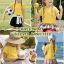 YooAurvox Girls Crop Top Short Sleeve Summer T Shirt Kids Crew Neck Causal Rolled Cuffs Athletic Teen Cute Shirt 5-14 Years(5-6 Years,Yellow)