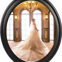 Oval Picture Frames,Oval Wood Picture Frame Wooden Wall Hanging Picture Frames for Home Office Wall Dcor(Black,10 inch)