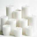 12 Pcs White Pillar Candles Bulk Set, 3 Different Lengths 3 x 3/6/8 Inch (4 Each), Dripless Unscented Smokeless,Hurricane Candles,Gives You a Better Atmosphere When Organizing an Event Party.