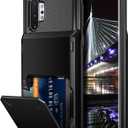 Vofolen Case for Galaxy Note 10+ 10 Plus Case Wallet 4-Slot Pocket ID Card Holder Scratch Resistant Dual Layer Protective Bumper Rubber Armor Hard Shell Cover for Samsung Galaxy Note 10 Plus Black