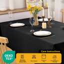 10-Pack Black Tablecloths for Rectangle Tables, 60 x 84 Inches, Stain-Resistant Polyester Fabric for 4 Foot Tables - Washable Table Covers for Weddings, Banquets, Birthday Parties, Events