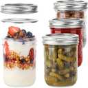 16 oz Wide Mouth Jars - 4Pack Canning Jars with Metal Airtight Lids and Bands, 16 ounce Pickling Glass Jars for Fermenting, Pickling, Meal Prep, Overnight Oats, Jam, Jelly, DIY Projects (transparent)