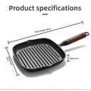 Nonstick Cast Iron Grill Pan with Double Spouts, 8.7-inch Durable Skillet for Stove Tops, Ideal for Indoor & Outdoor Cooking (8.7inch / 22cm)