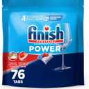 Finish Power Dishwasher Pods, No Pre-Rinse Dishwasher Detergent Soap For Deep Clean & Shine with Degreasing Power, 76 Count