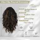 BARSDAR Claw Clip Ponytail Extension - 12 Inch Short Wavy Highlight Ponytail Extensions for Women - Multi Layered Synthetic Clip in Pony Tail Hairpieces Daily Party - Dark Brown with Highlights