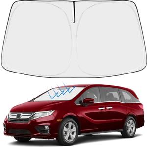 Proadsy Windshield Sun Shade for Honda Odyssey 2018-2025 2026 LX,EX,EX-L,Touring,Elite Minivan 4-Layer Foldable Front Sunshade Protector Sun Visor Blocks UV Rays Keep Car Cooler Accessories