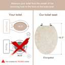 Elongated Toilet Seat Natural Wood Toilet Seat with Zinc Alloy Hinges, Easy to Install also Easy to Clean, Anti-pinch Marble Toilet Seat by Angol Shiold (Elongated, Beige Pink)