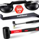 CRAFTZONE 4PC Laminate Flooring Tools, Floor Gap Repair Tool Set with Suction Cup & Rubber Mallet Hammer, Fixer Tool for Floating Wood Floors