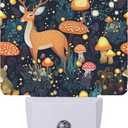 Night Lights Plug into Wall Fantasy Forest Mushrooms Deer Night Lights Dusk to Dawn Sensor Led Lamp for Women Men,Led Lights for Stairway/Hallway/Bedroom,0.5W