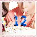 4 x Blue Baseball Birthday 6th Candles Number 6 Candle Cake Topper Cupcake Toppers Red Baseball Party Decorations Happy 6th Birthday Cake Decorations for Boys Girls Kids Baseball Party Supplies