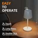 Quntis Cordless LED Table Lamp with Dimmer, Built-in Rechargeable Battery, Stepless Brightness Dimming, Ambient Light for Restaurant, Bedside Night Lamp, Waterproof Outdoor Lamps for Patio, Camping (1 Pack, White)