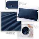 Nestl Throw Pillow Covers, Cozy Velvet Decorative Pillow Covers 12 x 20 Inches, Soft Solid Couch Pillow Covers for Sofa, Bed and Car, Set of 2 - Navy Blue