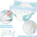 Littleforbig Adjustable Hook-and-Loop Fastener Closure Adult Printed Cloth Back Diaper 10 Pieces - Baby Parade (Large 36"-48") (Blue)