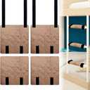 Bunk Bed Ladder Pads 4 Pack - Extra Thick Soft Ladder Covers for Feet Pain Relief, Non-Slip Quilted Padding with Strong Fastener Straps, Ideal for Dorm, Kids Room, RV Ladder (Brown, 10"x10")
